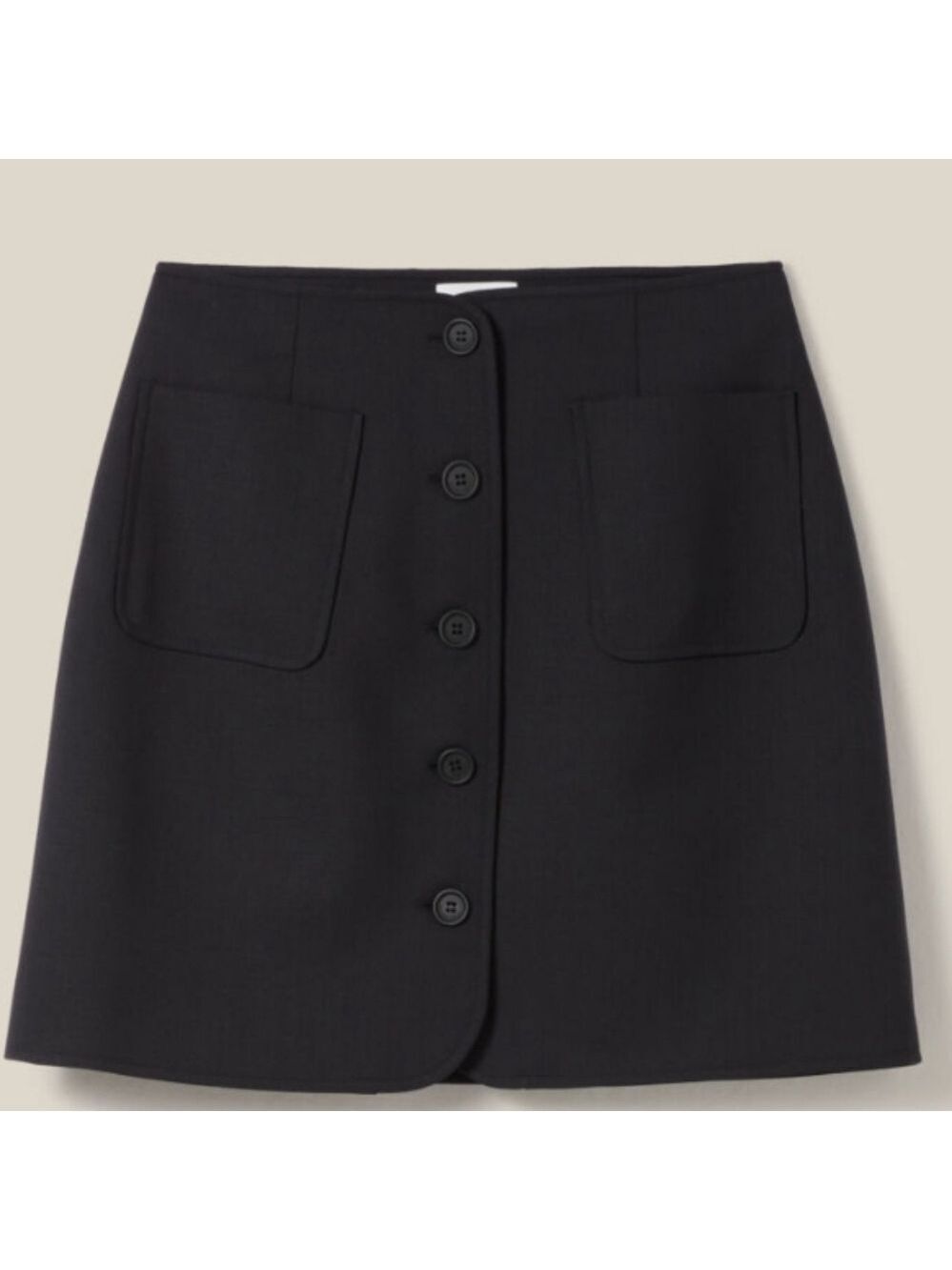 Claudie Pierlot Paris Classic Black Wool Button-Front Skirt Size 2